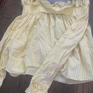Revolve gingham yellow top. Size S